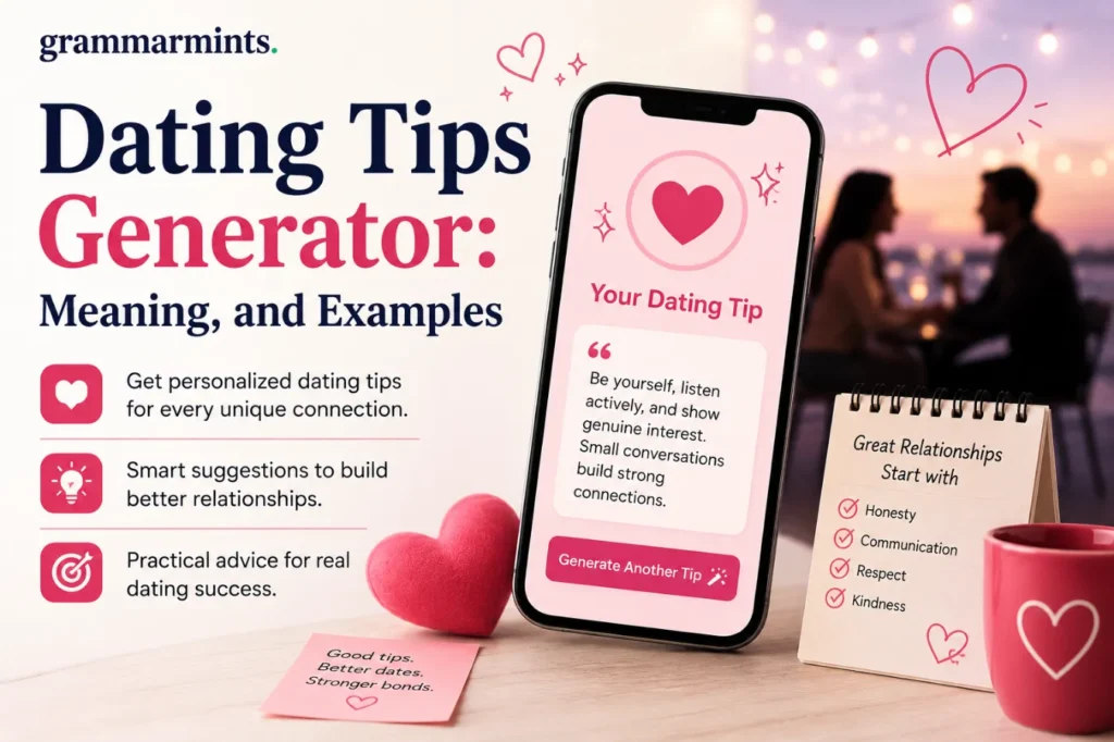 Dating tips generator meaning