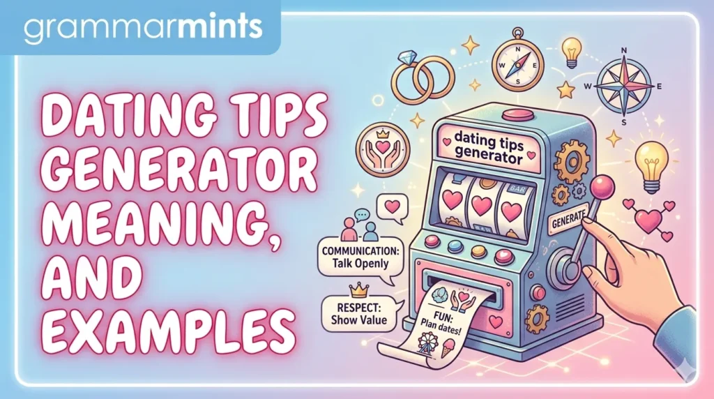 Dating tips generator meaning