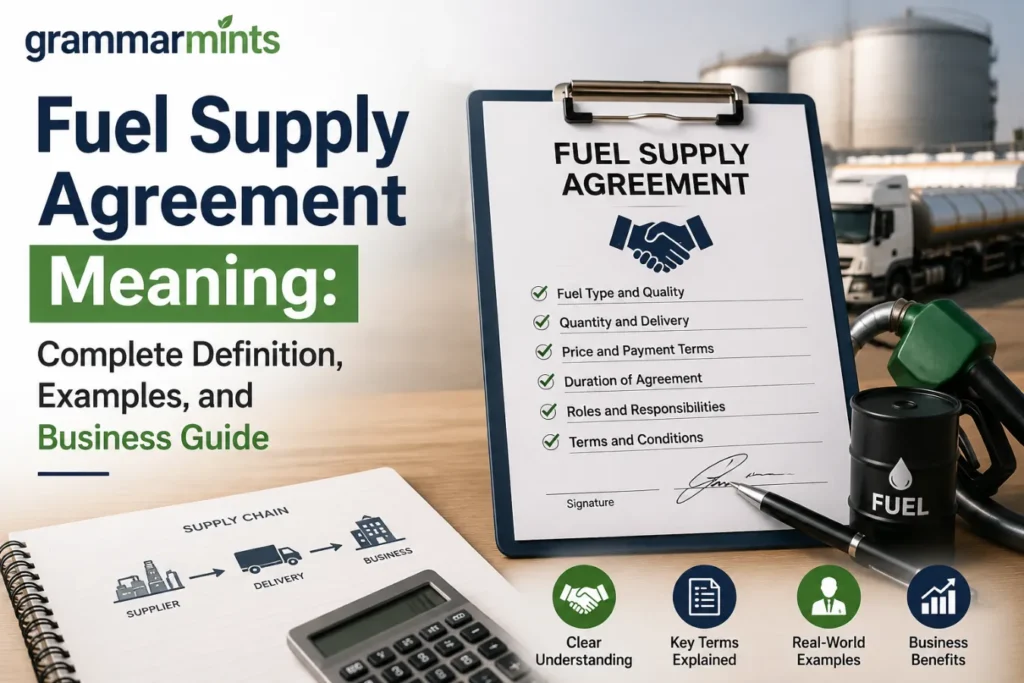 fuel supply agreement meaning,