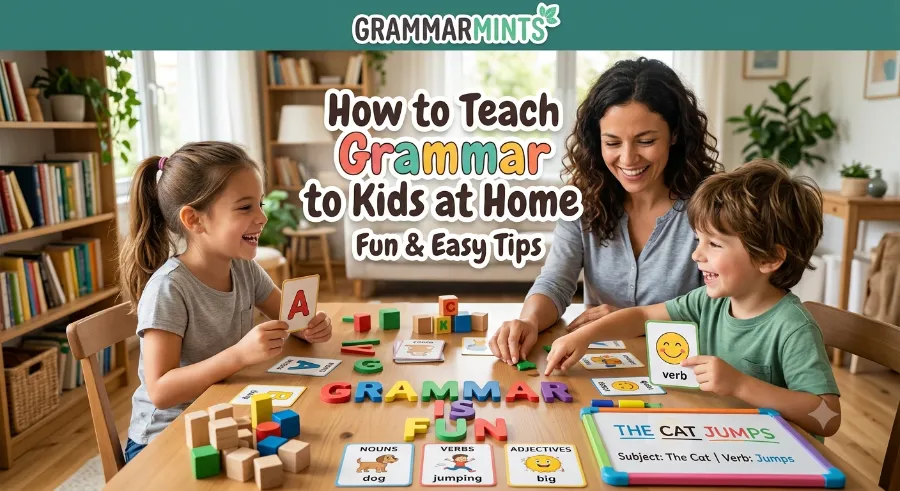 how to teach grammar to kids at home.