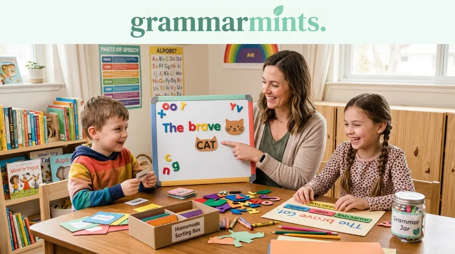 how to teach grammar to kids at home.