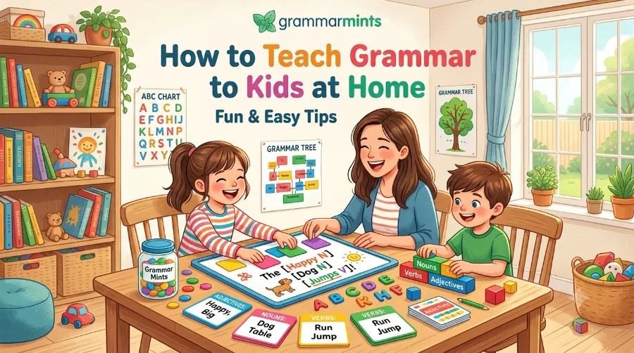 how to teach grammar to kids at home.