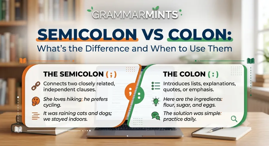 semicolon vs colon