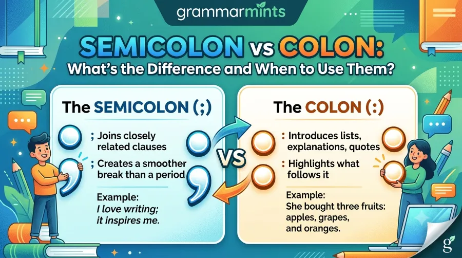 semicolon vs colon
