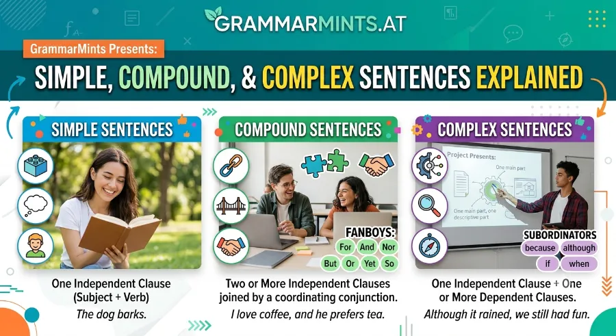 types of sentences in English