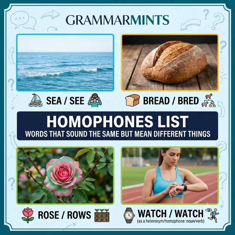 homophones list