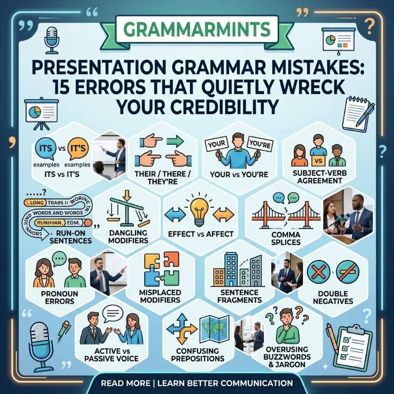 Presentation Grammar Mistakes: 15 Errors That Quietly Wreck Your Credibility