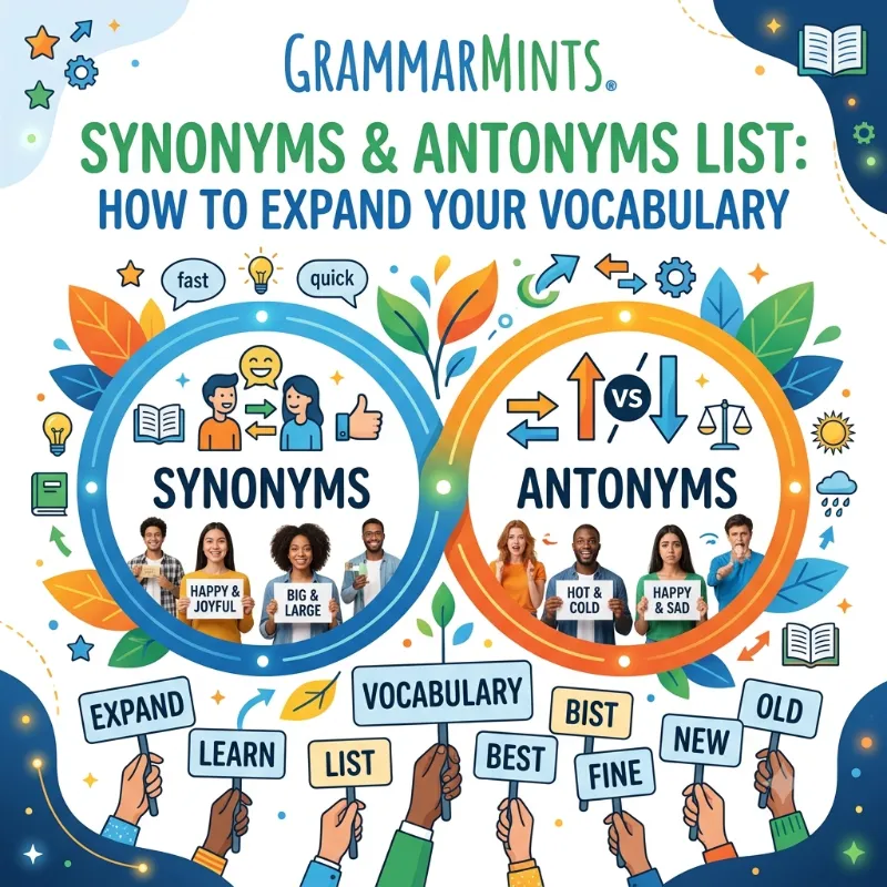 synonyms and antonyms list