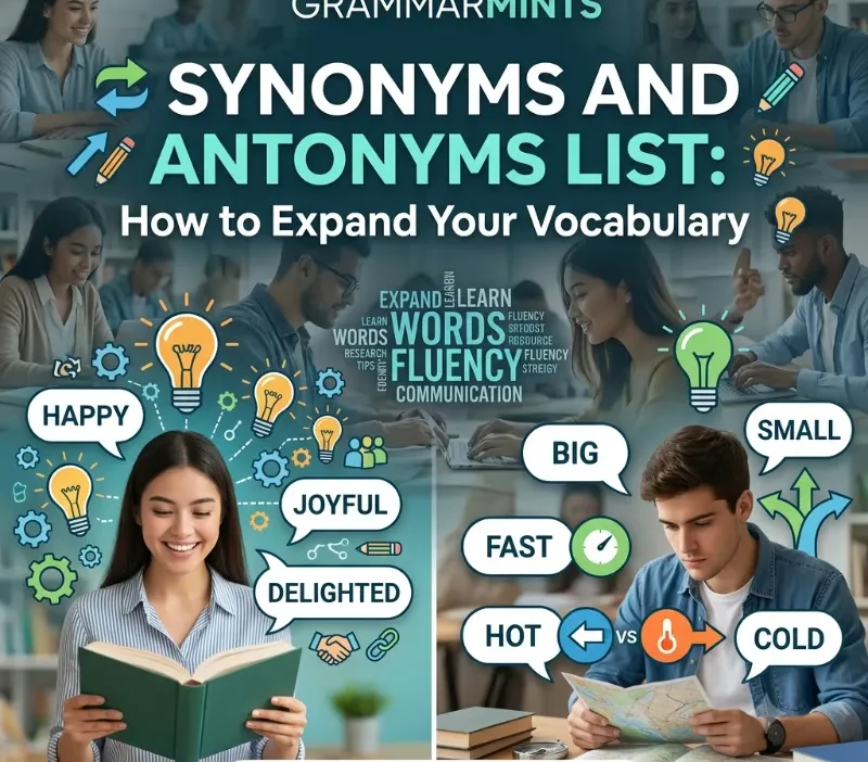 synonyms and antonyms list
